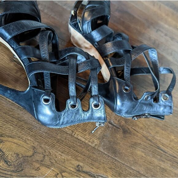 Velvet Angels Size 5.5 (36) Black Strapped Heel. - Picture 2 of 7